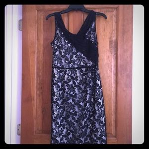 Antonio Melani Navy Lace Silk dress